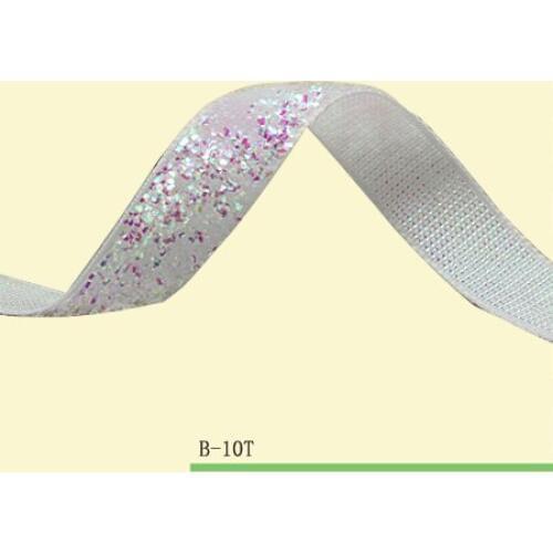 3/8" Glitter Velvet Ribbon Iridescent Metallic Ribbon Sparkle Ribbon