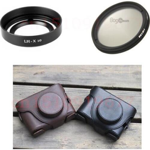 3 in 1 NiSi 40mm Slim Circular Polarising CPL Filter + LH-X10 Lens hood + Camera bag case for Fujifilm Fuji X10 X20 X-10 X-20