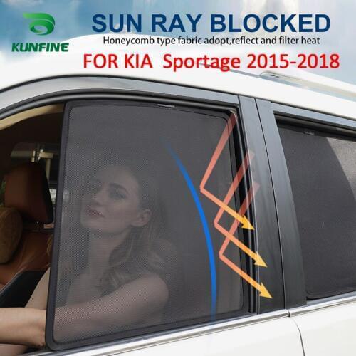 4PCS/Set Magnetic Car Side Window SunShades Mesh Shade Blind For KIA Sportage 2014 2016 2017 2018 2019 Car Window Curtian Black