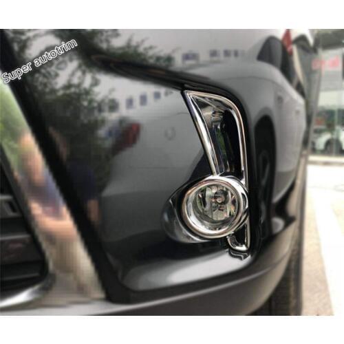 Lapetus Accessories Fit For Toyota Highlander KLUGER 2017 2018 2019 ABS Chrome Front Bumper Fog Lights Lamp Foglight Cover Trim