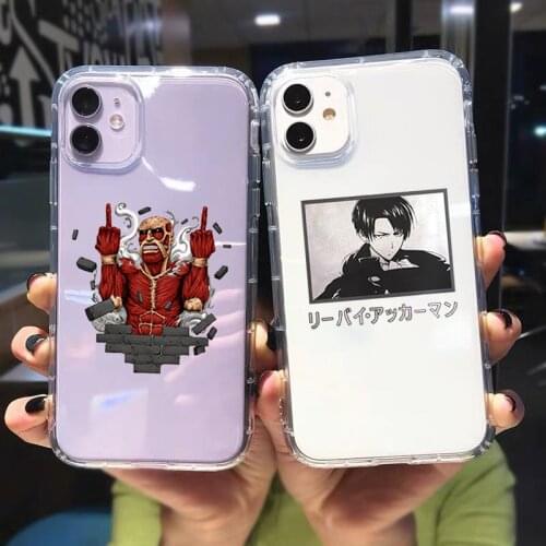 Japan Anime Cartoon Attack on Titan Case for IPhone 7 8 Plus 6s 12 11 Pro X XS Max XR SE 2020 EREN MIKASA LEVI Etui Phone Cover