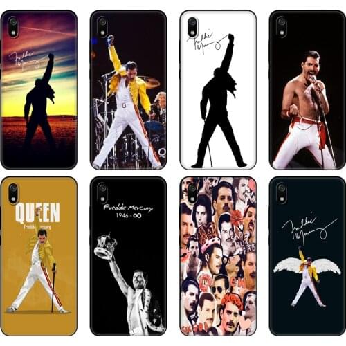 Black tpu Case For Xiaomi Redmi 7A 8 8A 9 9A Case For Redmi Note 8T Note 8 Pro T Note 9 9S 9 Pro Case Freddie Mercury Queen band