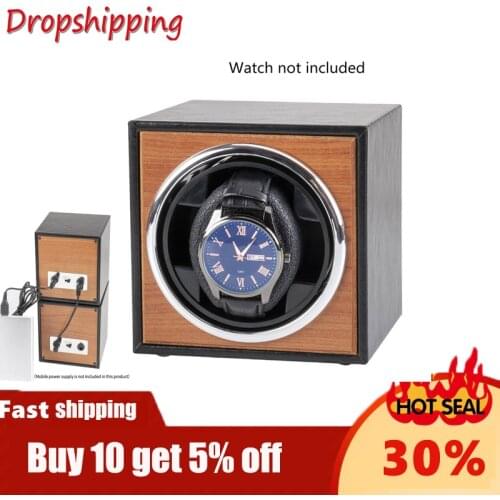USB Power Supply Black Mechanical Watch Winding Box Case Motor Shaker Mini Watch Winder Holder Display Jewelry Storage Organizer