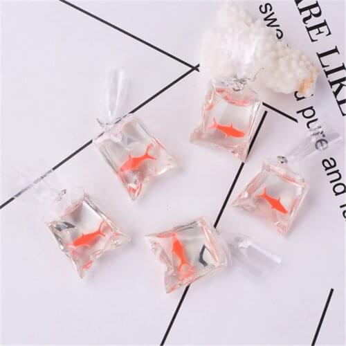 DoreenBeads Fashion Resin Pendants Fish Animal Red Transparent Clear Jewelry DIY Findings Charms 50mm(2") x 24mm(1"), 1 PCs