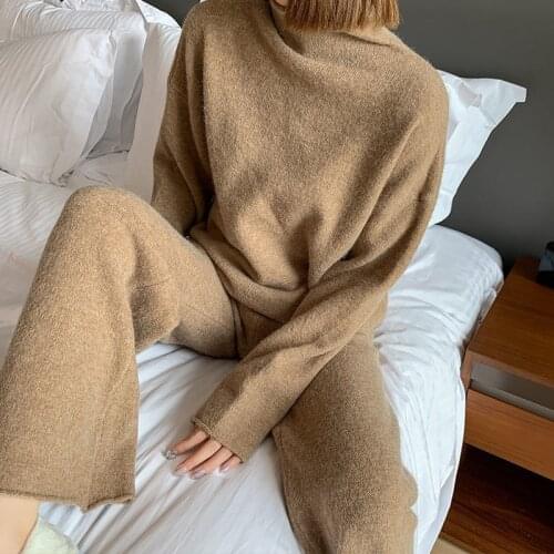Hot sale Ladies 2021 Women Pullover Sweater + Carrot Harem Pants Plus size Women 2 pics set S301