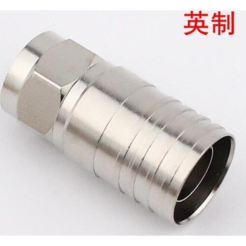 Cable TV F RG11 inch cold pressing plug cold pressed joint copper double crimping plug F TV 75-7 2P