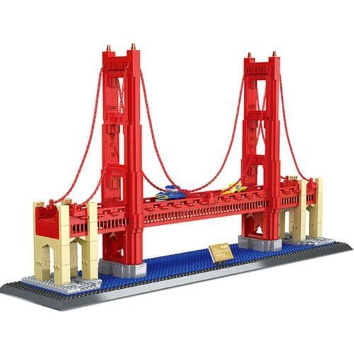 1977Pcs Golden Gate Bridge Model Building Blocks set Bricks 8023