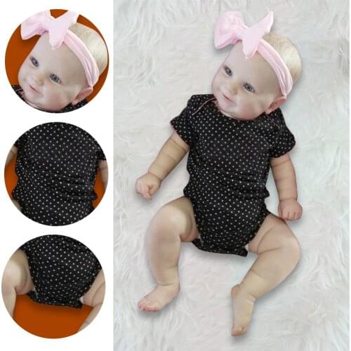 1pc Silicone Reborn Baby Simulation Doll with Hand-Drawing Hair Newborn Babies Doll Realistic Soft Doll Lifelike Toy for Kids#20