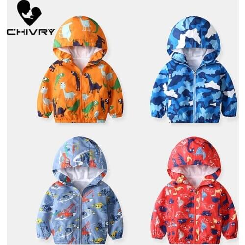 New 2020 Autumn Children Coat Kids Boys Jacket Outerwear Fashion Camouflage Stars Print Hooded Zipper Windbreaker Jackets Cloth