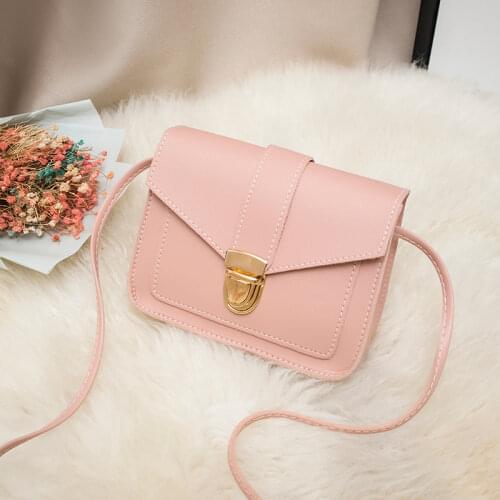 NEW Mini Small Square Bags for Women Ladies Shoulder Bag PU Solid Color Buckle Messenger Bag Small Square Handbag