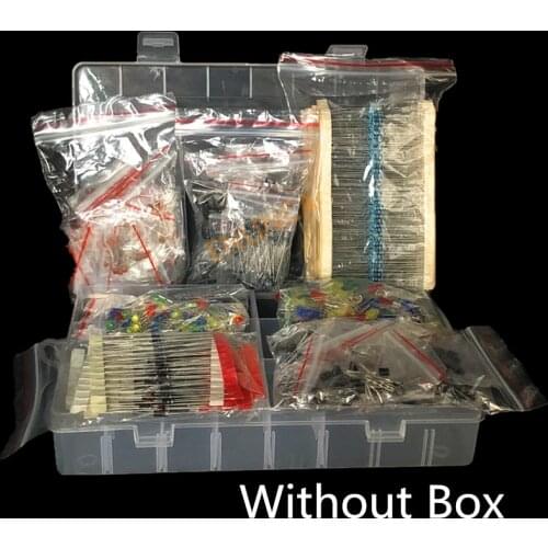 Metal Film Resistor Assortment Kit Led Diodes Electrolytic Capacitor Ceramic Set Transistor Pack Diy Electronic Components Kits