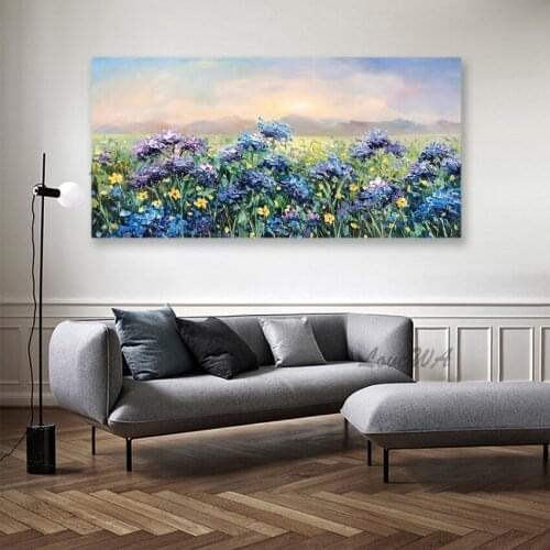 Latest Abstract Knife Flower Modern Textured Oil Painting 100% Hand Painted Canvas Wall Pictures Art For Living Room Decoration