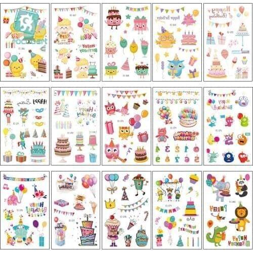 Rocooart 15Pcs New Arrival Temporary Birthdays Gift Fake Tatoo Kids Sticker Tatuajes Body Hand Art Waterproof Temporary Taty