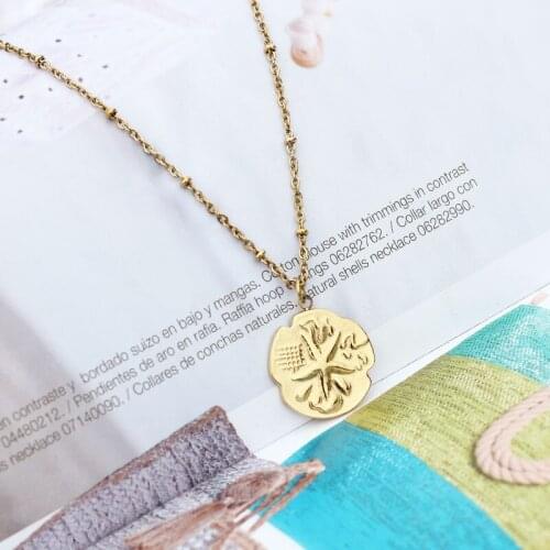 Beach Travel Jewelry Starfish Shape Gold-plated Pendant Necklace for Women Jewelry Stainless Steel Collar 14K Golden Choker