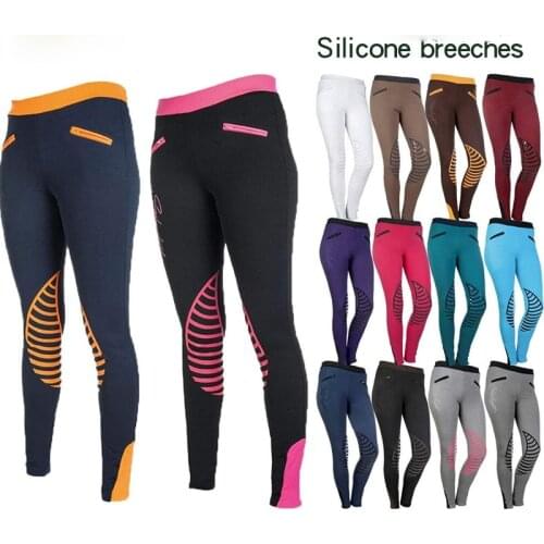 Professional Riding Pants Cycling Equipment Equestrian Cycling Pants Silicone Non-slip Stretch Womens Breeches Calzon Chaps