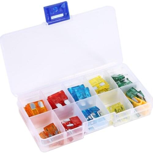Dropshipping Car-Styling 50pcs Assortment 5A 10A 15A 20A 30A Car Blade Fuse With Clip Auto Standard Mini Fuse BoatAccessorie