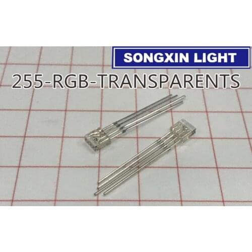 50pcs RGB 255 Rectangular LED Diodes Clear LED Brightness Cathode Square 2X55mm Red Green Blue Light Emitting Diodes DIY Diodo