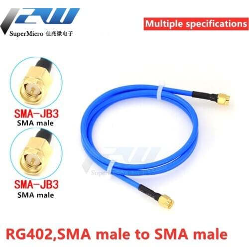 SMA Male to Male Plug Straight Connector with RG402 RG141 RG-402 Coaxial Bridge Blue Cable 10CM-200CM RF Low Loss Coax