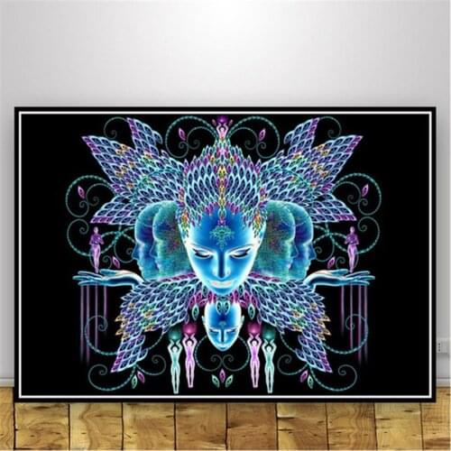 Psychedelic religious figure diamond painting cross stitch 5D diamond embroidery fantasy abstract character cartoon artist home