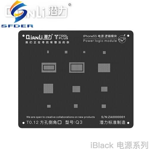 QIANLI iBlack BGA Stencil TOOLPLUS Power Logic Module Reballing Tin Plant Mesh For IPhone 5 / 5S / 6 / 6s / 7 / 8 / X Repair