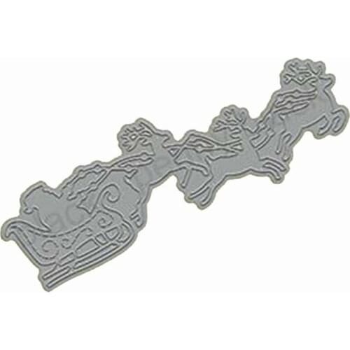 Sleigh Elk Christmas Santa Claus Metal Cutting Dies For DIY Scrapbooking Stencil Paper Craft Album Template Dies Greeting Card