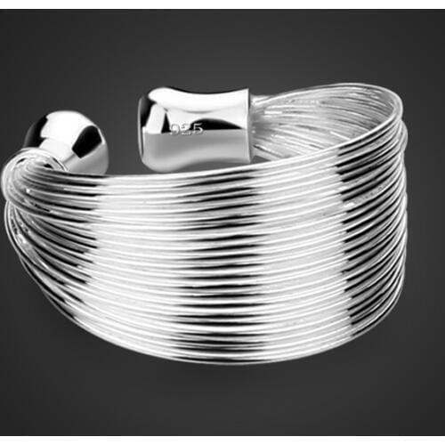High quality fashion personality silver ring. Solid 925 sterling silver 10mm wide woman ring. Adjustable size. Wholesale jewelry