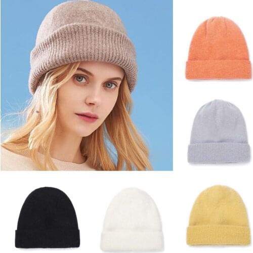 New Winter Beanie Hats For Women Knitted Cotton Warm Female Hat Solid Color Fashion Autumn Bonnet Casual Hedging Caps шапка 2021