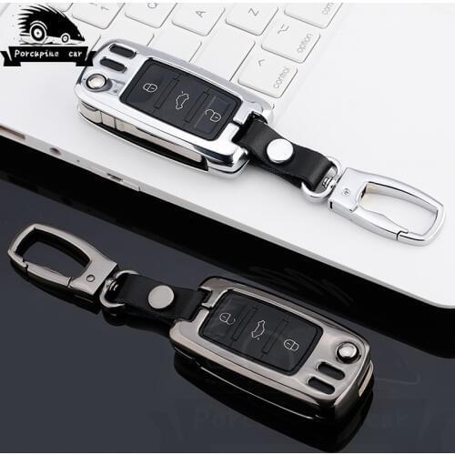 Zinc alloy Folding Car Key Cover Case for Volkswagen VW Golf POLO Passat B5 B6 For Skoda Superb Octavia Fabia SEAT Ibiza Leon
