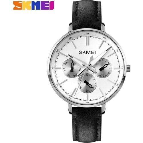 SKMEI Women Watch Luxury Brand Casual Leather Quartz Chronograph Fashion Ladies Bracelet Watches Relogio Feminino Female