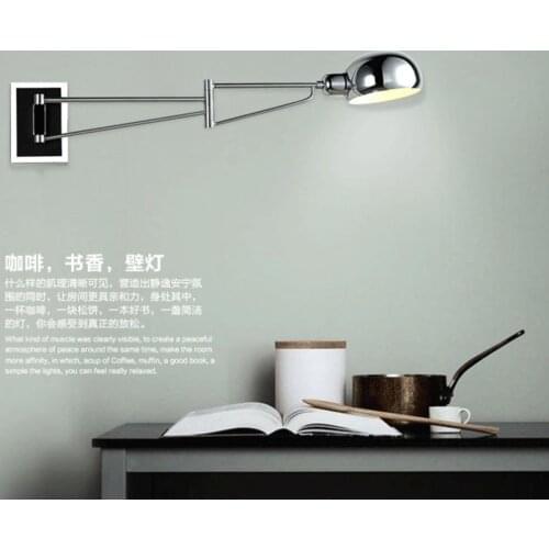 Modern LED Wall Lamps Simple Bedside Wall Lamp With Dimmer Switch Chrome Flexibility Wall Lights Reading Light Indoor Lighting
