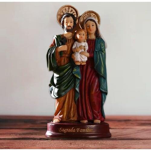Holy Family Statues Figure Child Jesus Christ Figurine Home Decorative Sculptures Catholic Church Souvenirs Gifts