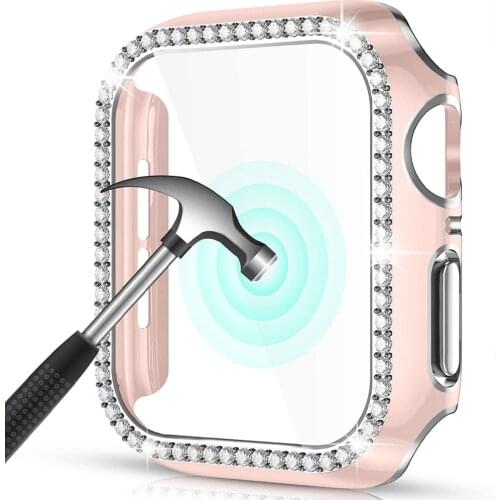 Glass+cover For apple watch case 44mm 40mm 42mm 38mm bumper Screen Protector Apple watch band series SE 6 5 4 3 accessories