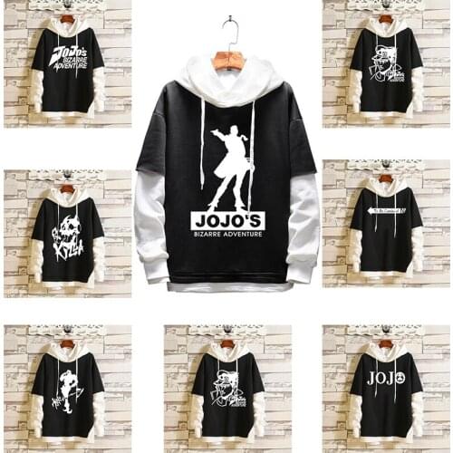 Japanese Anime JoJos Bizarre Adventure Cosplay Hoodies JOJO Sweatshirts Kujo Jotaro Hooded Sweaters Unisex Sweater For Men
