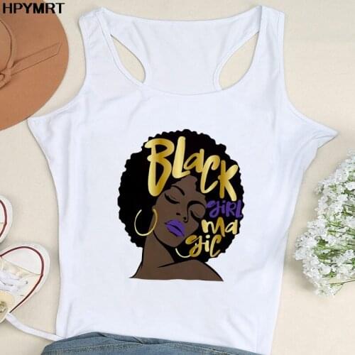 Beauty Black Girl Print Tank Tops Women Afro Girl Top Harajuku Sexy Vest Female Tshirts fashion Summer sleeveless Clothing