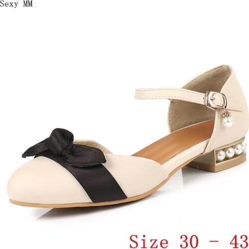 Pumps Women Oxfords Career D'Orsay Shoes Low High Heels Woman Low High Heel Shoes Small Plus Size 30 31 32 33 - 40 41 42 43