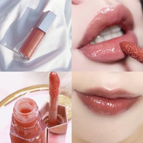 Mirror Lip Glaze Moisturizing Gloss Plumping Rose Nude Color Glow Pearlescent Highlight Glitter Nutritious Liquid Lipstick