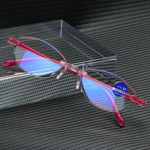 2019 new frameless diamond trimming reading glasses anti-blue reading eyewear women fashion business reading glasses