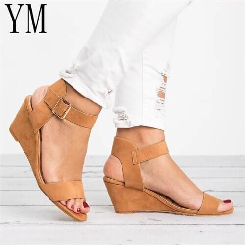 2020 Hot Sell New Women Sandals Plus 43 Wedges Shoes For High Heels Summer Flip Flop Chaussures Femme Platform Sandals 5 Colours