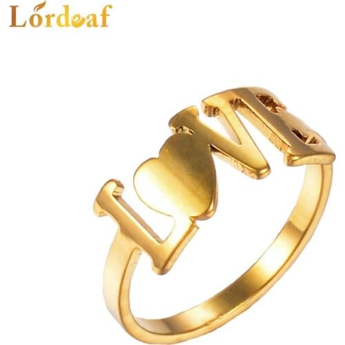 Heart Shaped Ladies Ring Stainless Steel Line Up Fashion Jewelry