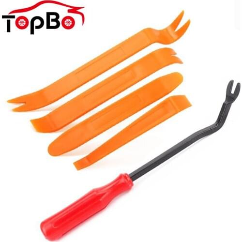 1Pc Car Door Panel Removal Tool And 4Pcs Panel Audio Trim Removal Tools Portable Nail Puller Audio Door Clip Dash Pry Hand Tools