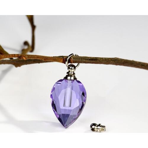 1pcs screw cap crystal pendant glass vial charms name on rice bottle Perfume oil vials with storage space Private bottle