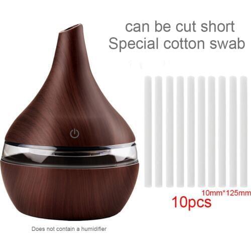 10 Pieces 10mm*125mm Humidifiers Filters Cotton Swab for USB Air Ultrasonic Humidifier Aroma Diffuser Replace Parts Can Be Cut