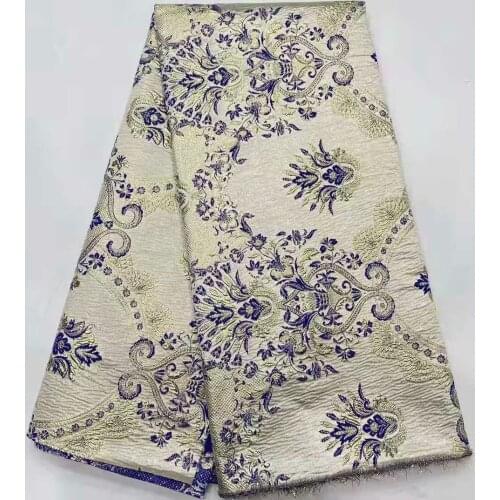 2021 Latest African Lace Fabric High Quality French Jacquard Lace Fabric Nigerian Brocade Lace for Wedding Party KM4930