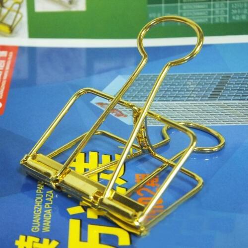 6pcs Large office school stationery gold binder clip 51mm CP322
