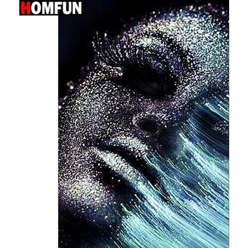 HOMFUN Full Square/Round Drill 5D DIY Diamond Painting "Woman portrait" Cross Stitch 5D Home Decor A09100