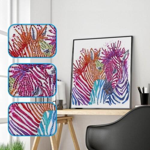 Special Shaped 5D DIY Diamond Painting Animal Zebra Drawing Needlework Gift Full Diamond Mosaic Cross stitch Home Decor