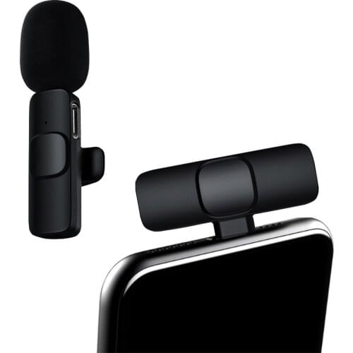 Wireless Lavalier Microphone Portable Mini Mic for iPhone Android Phone Youtubers Facebook Live Broadcast Phone Microfonoe