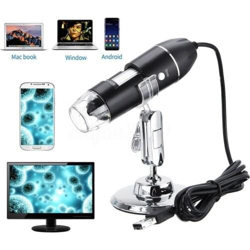 1600X USB Digital Microscope 8LED Microscope Endoscope Camera Microscopio Magnifier Electronic Stereo Magnifier with Metal Stand