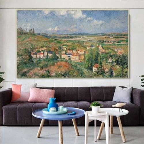 Citon Camille Pissarro《Hermitage in summer, Pontoise》Canvas Oil Painting Famous Art Picture Poster Wall Decor Home Decoration