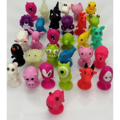 50 PCS/bag good Cupule kids Cartoon Animal Action Figures toys Sucker kids Mini Suction Cup Collector Capsule model
